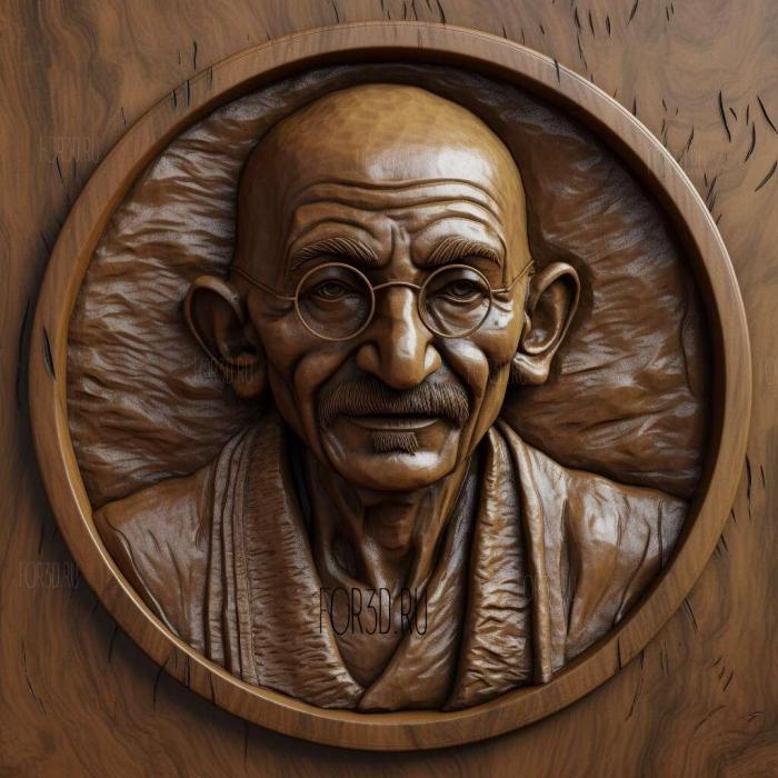 Mahatma Gandhi 2 stl model for CNC